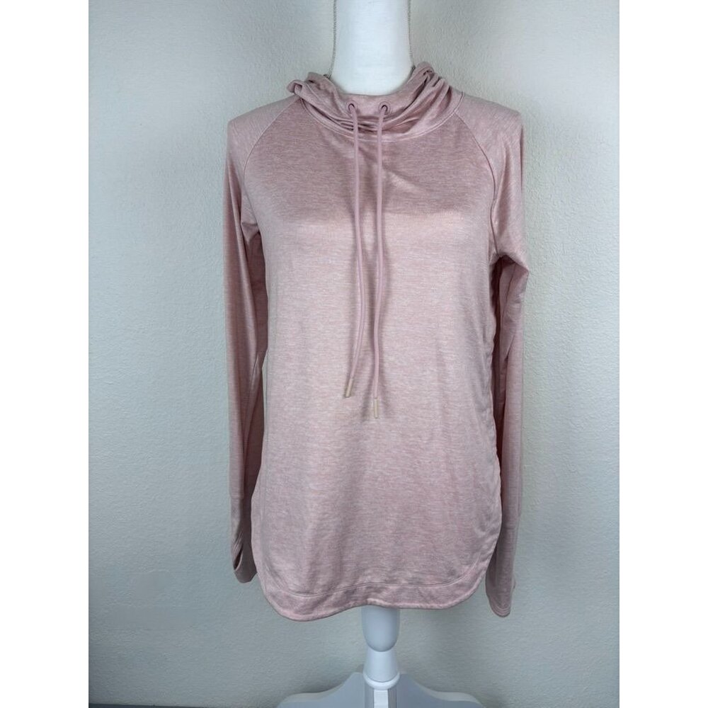 Athleta women's small light‎ pink uptempo hoodie sweatshirt long sleeve athletic